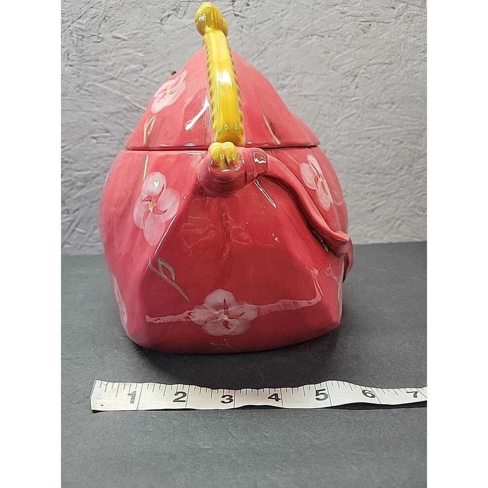 Certified International Cookie Jar Purse Shaped Floral Deb Collins‎